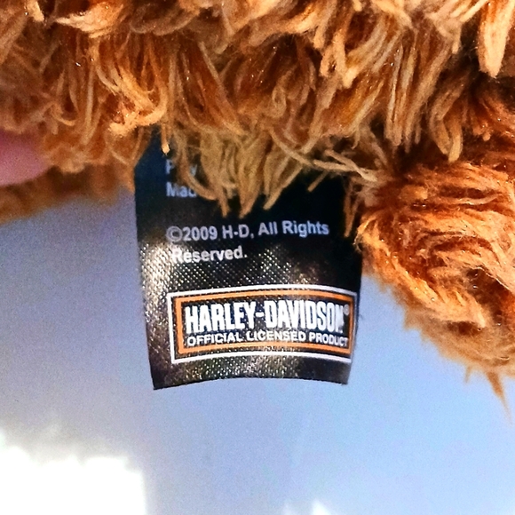 Harley-Davidson Motorcycles Italy Bear Beanbag Plush Brown Black Gray 14 Inches - Picture 3 of 4